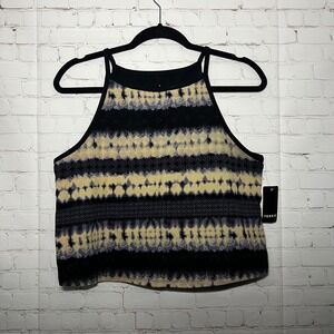 NWT Torrid Tie Dye Halter Crop Top Navy Blue Boho Festival Plus Size 2 2x